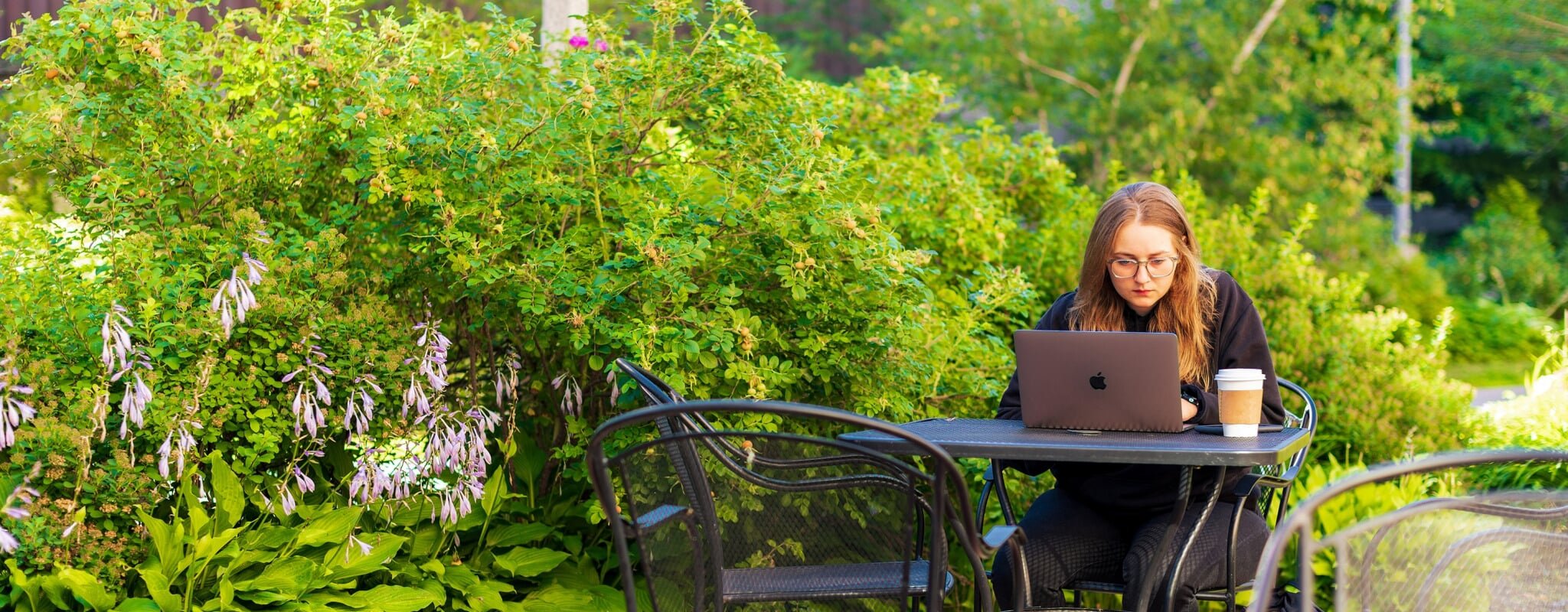Remote student studying for their online course