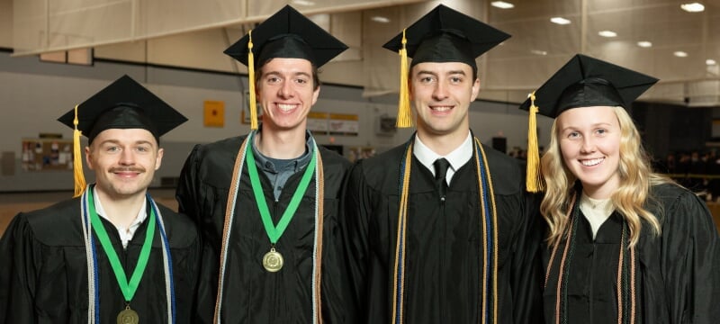 Four accounting students celebrate graduation