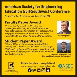 Faculty and stufent papers at ASEE conference