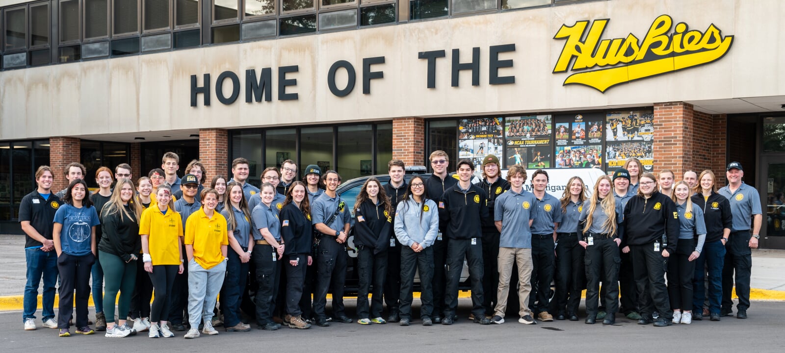 Collage: public safety vehicle, responders, candidates.