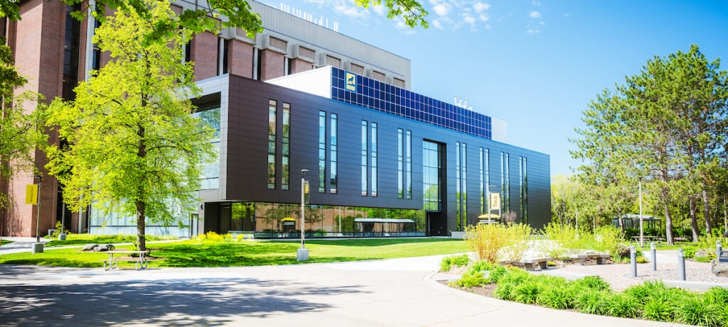 Arial shot of campus.