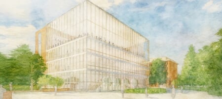 A preliminary artistic rendering of the Chang K. Park Center for Student Wellness.