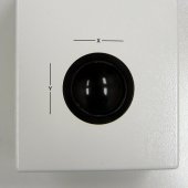 Trackball with x and y directions marked