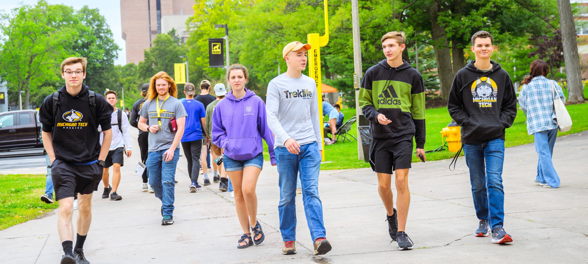 Students walking on campus