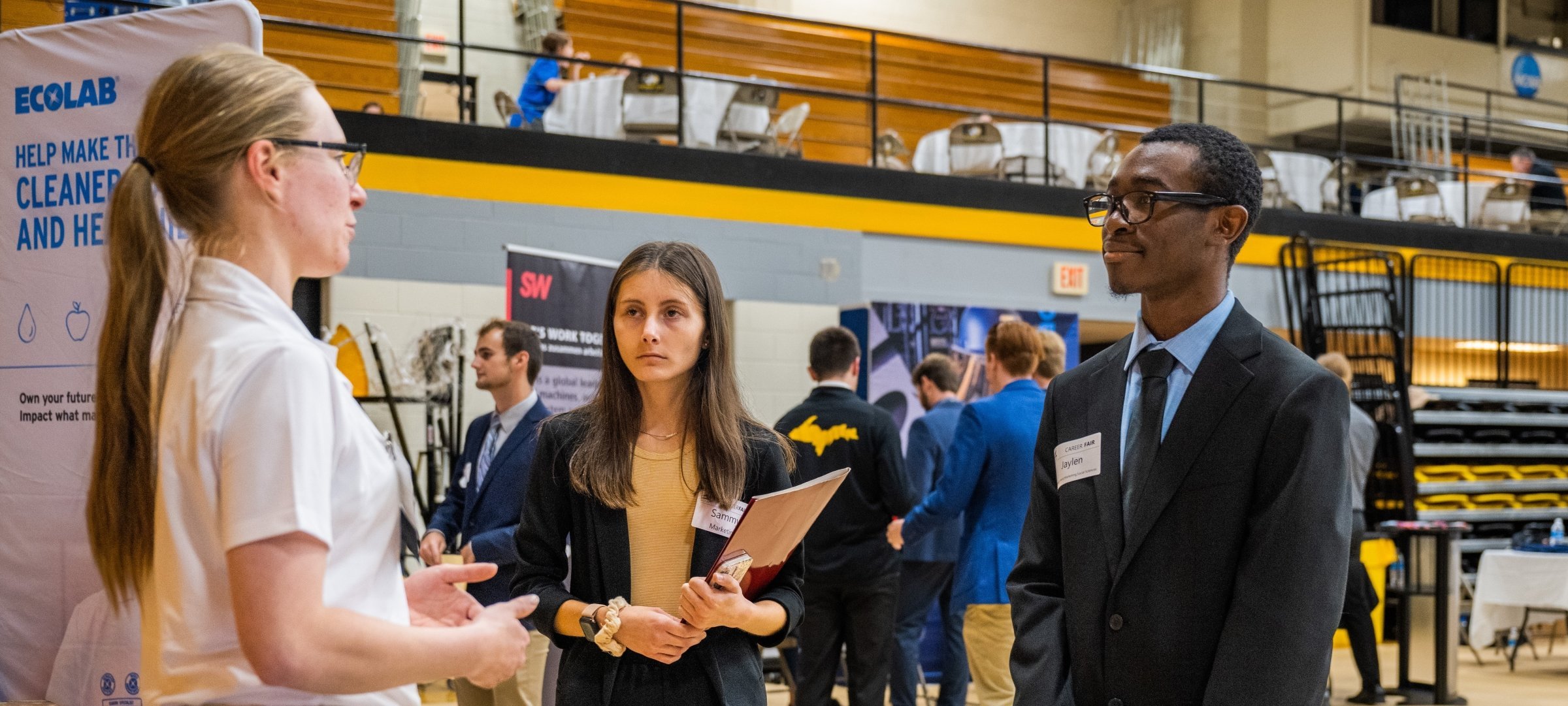 Students participating in career fair