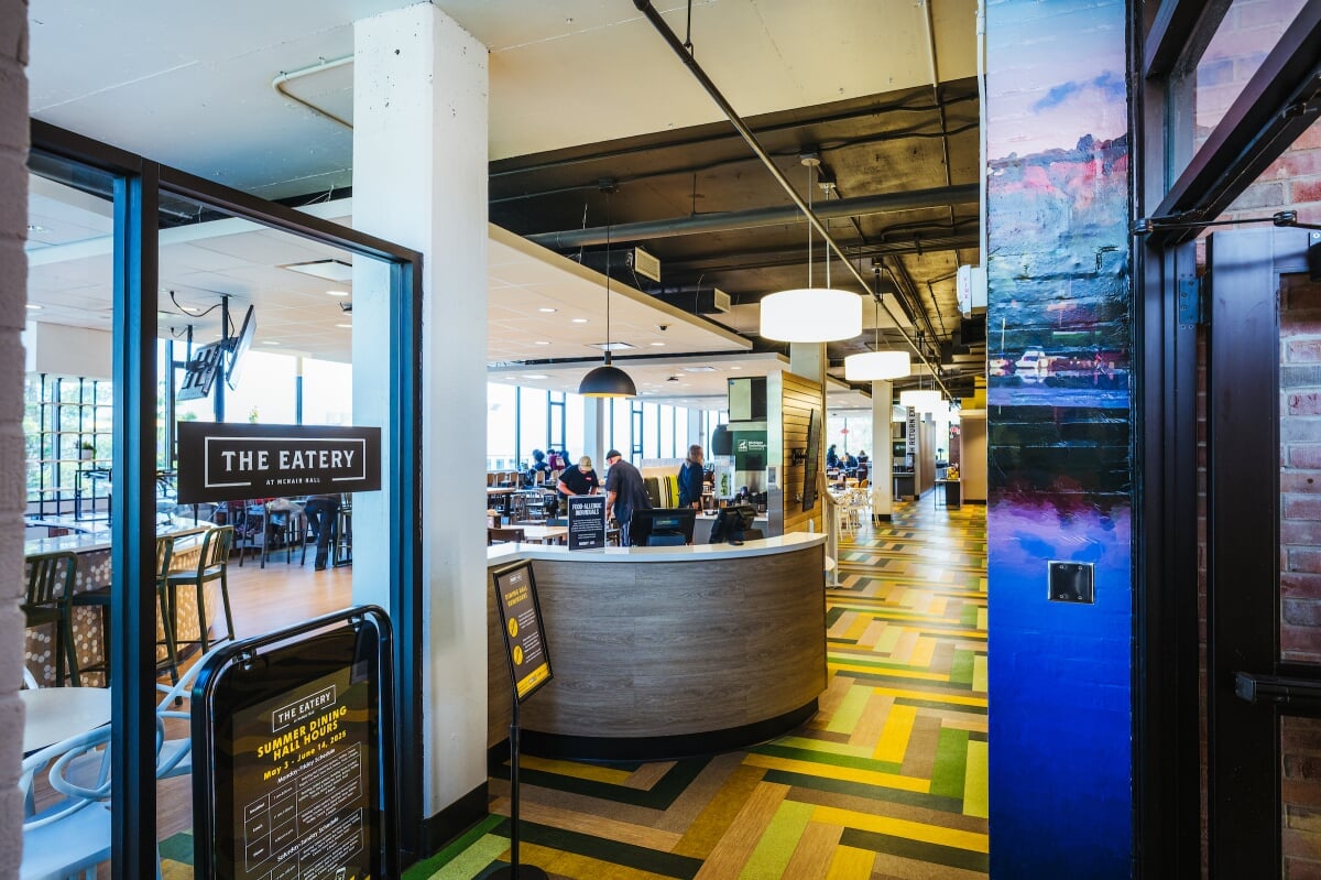 Entrance to the McNair dining hall.