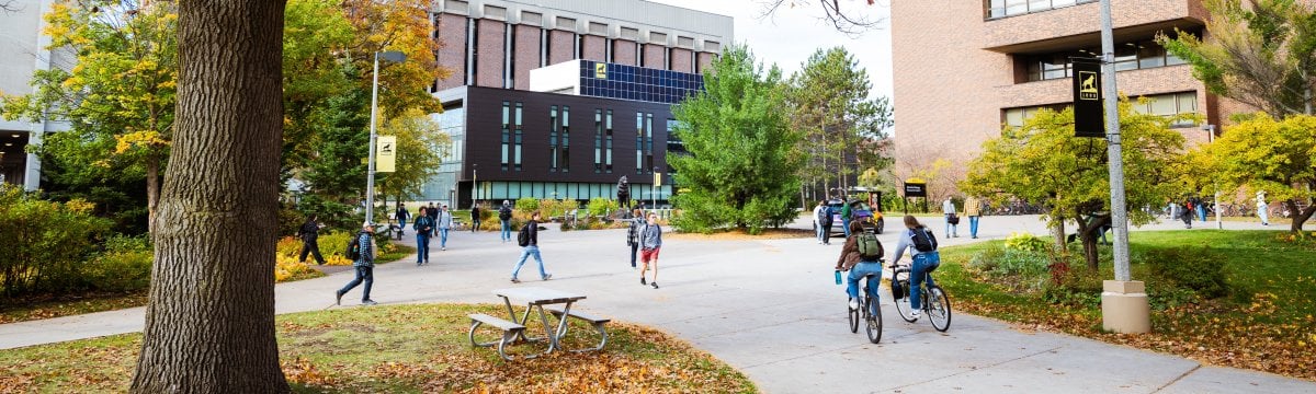 walking on campus