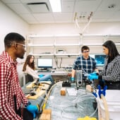 Student in a lab.
