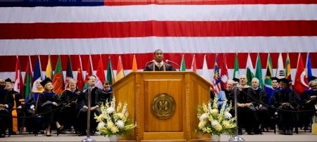 Jaylyn Williams-Boone delivering a speech