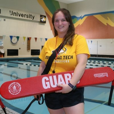 Skyler Spitzley at the pool she guards