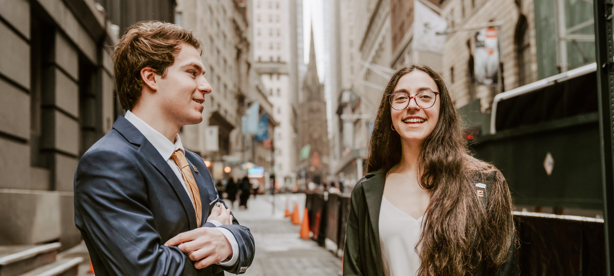 Two students in on a New York City Street