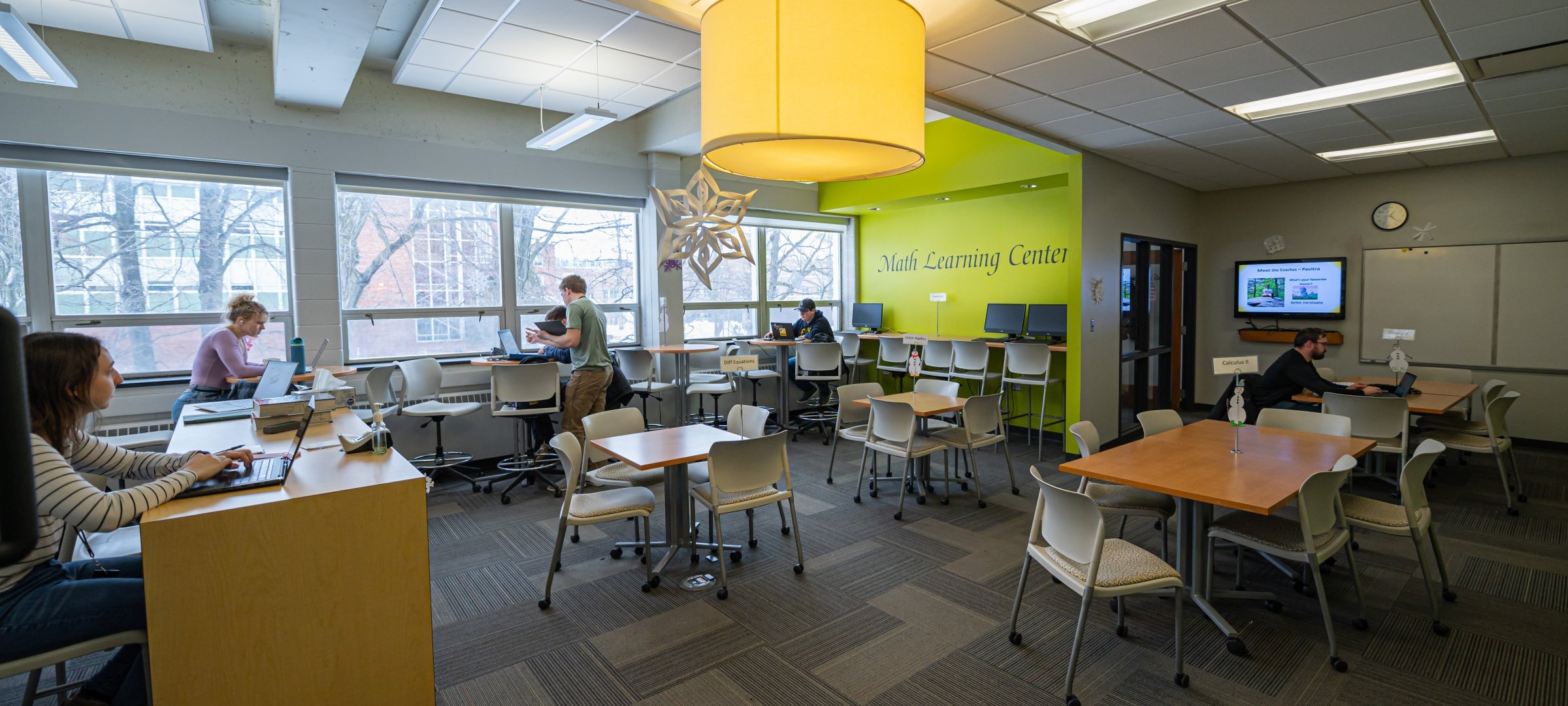 Students working in the Math Learning Center