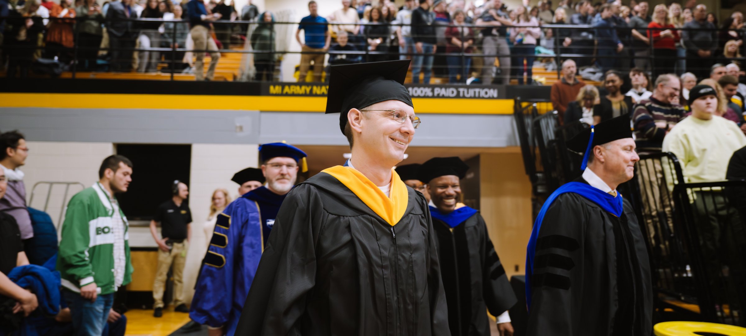 Faculty walking into Commencement.