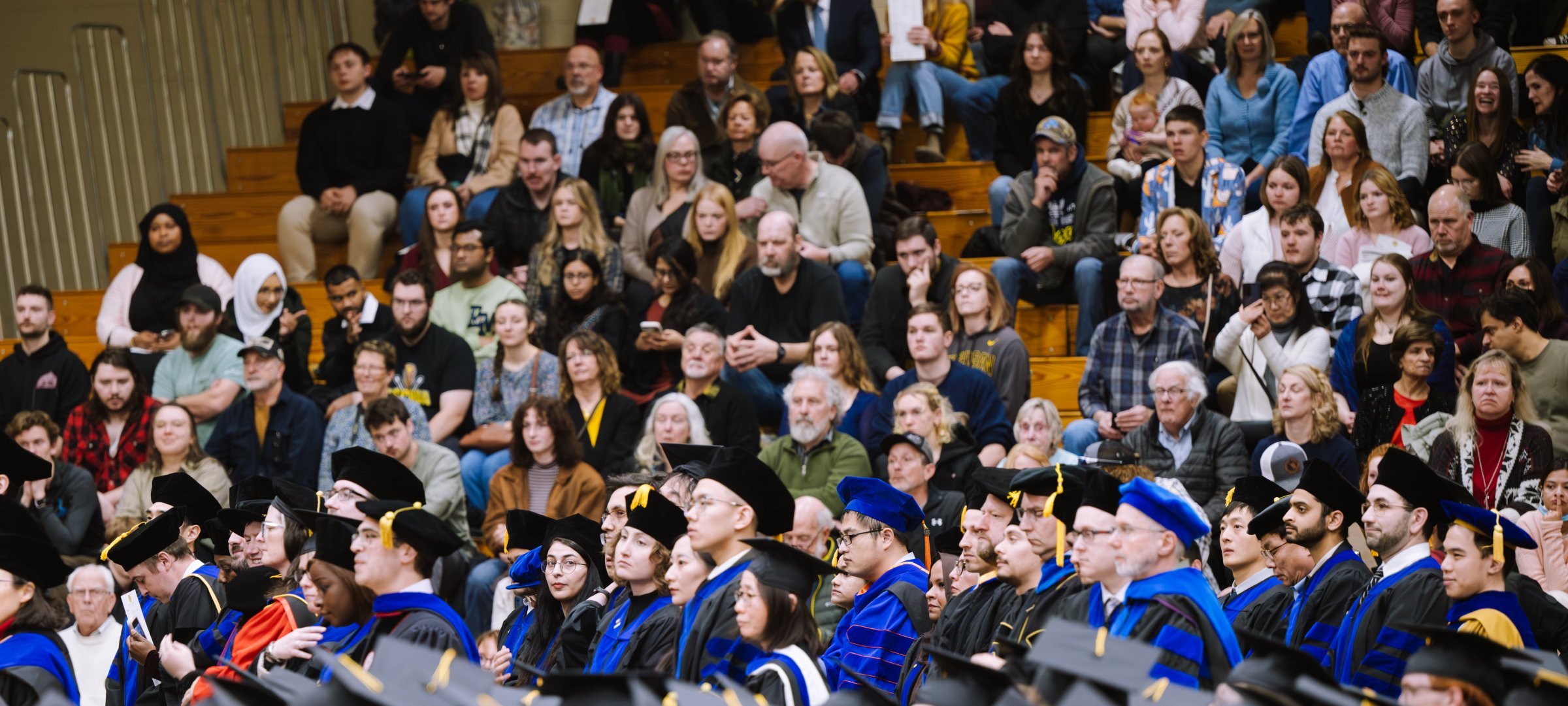 Audience of onlookers at Commencement.