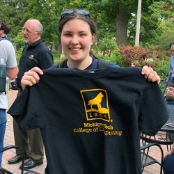 Computing student with t-shirt