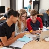 Students study together