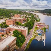 Aerial view of Michigan Tech campus.