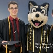 Graduation photo with Blizzard - Tyler Becker