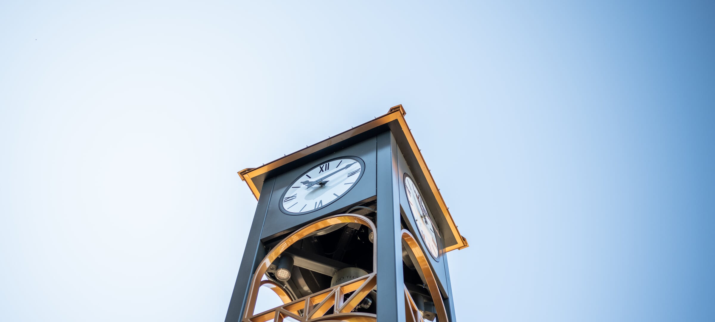 Clock Tower with Blue Sky Background