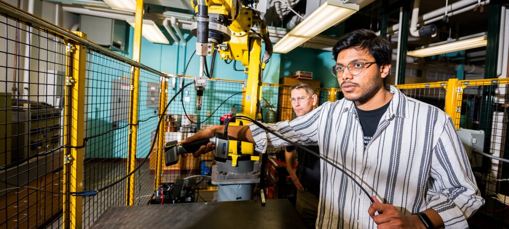 Graduate student working on research