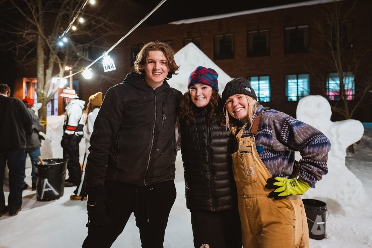 3 Students at Winter Carnival All Nighter