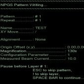 Pattern writing start dialog.