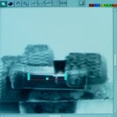 Box drawn on upper edge of protective pad.