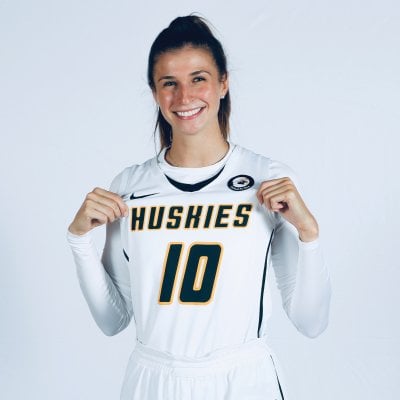 Sloane Zenner wearing number 10 Huskies basketball jersey.