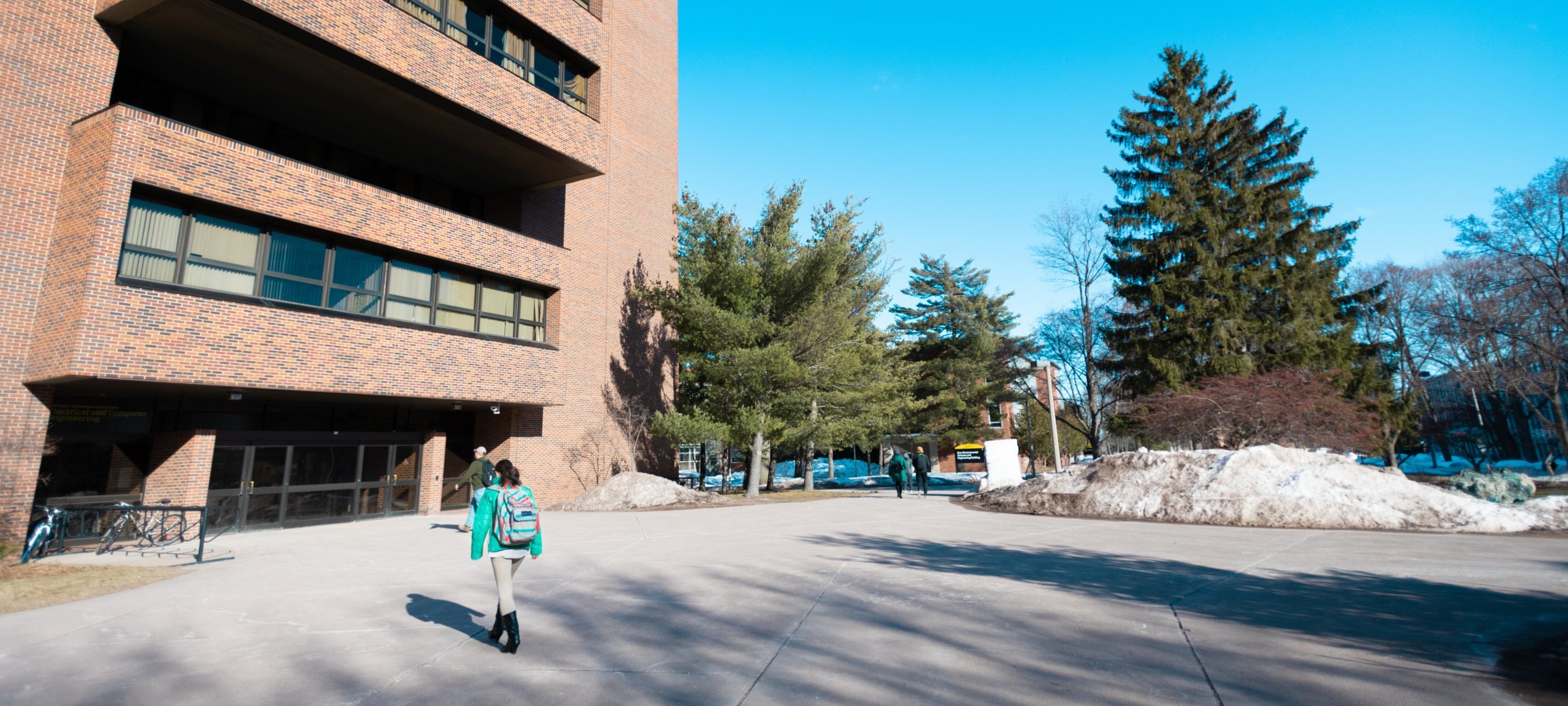 Outside EERC on Michigan Tech's campus.