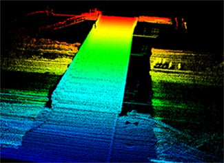 LiDAR image of a bridge.