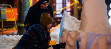 Hard-working students are ready to take a break from academics to celebrate winter as only Michigan Tech Huskies doâ€”with a Winter Carnival extravaganza featuring more than 70 snow statues.