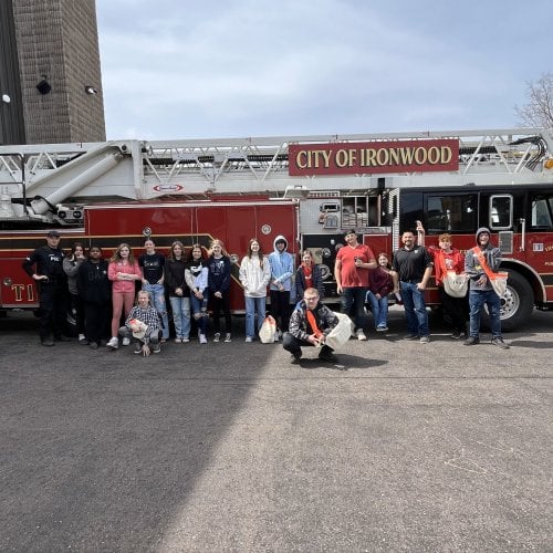 career walk fire station group photo