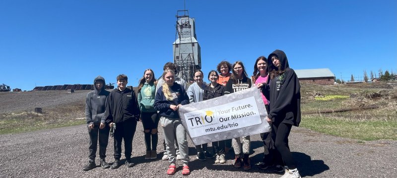 trio students at quincy mine