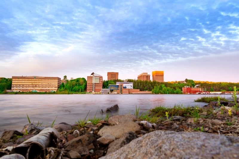 MTU campus and portage canal 