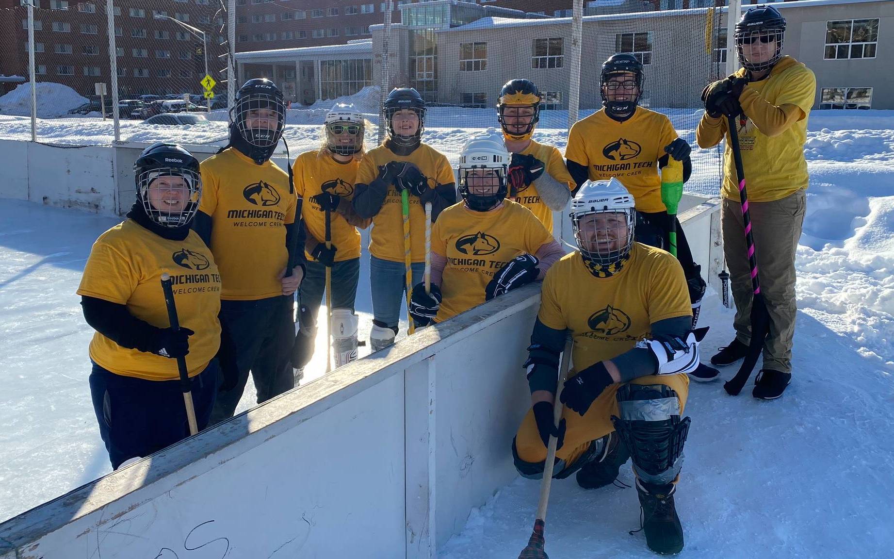 Broomball champions pose for a photo