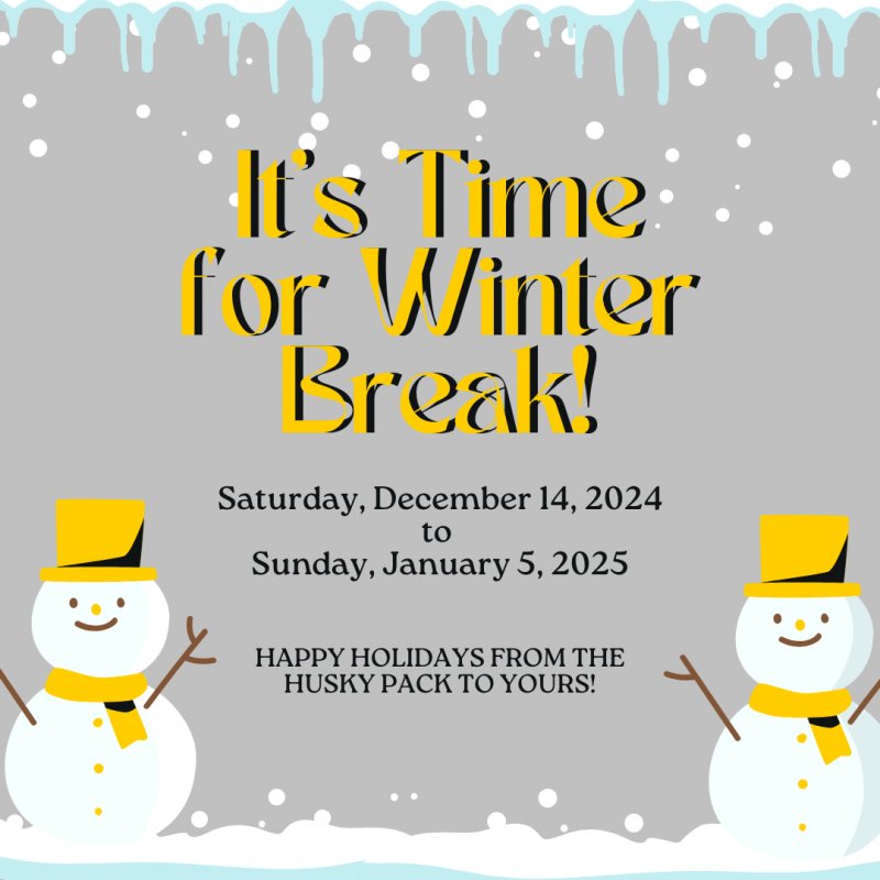 winter break starts Saturday, December 14, 2024 and goes through Sunday, January 5, 2025