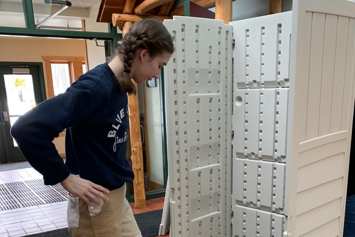 Claire Nicholas builds a storage shed