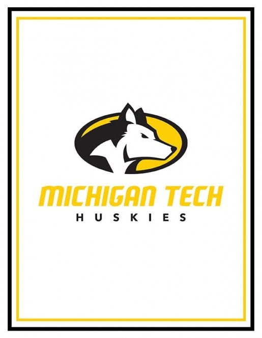 Poster featuring the Michigan Tech athletics logo on a white background