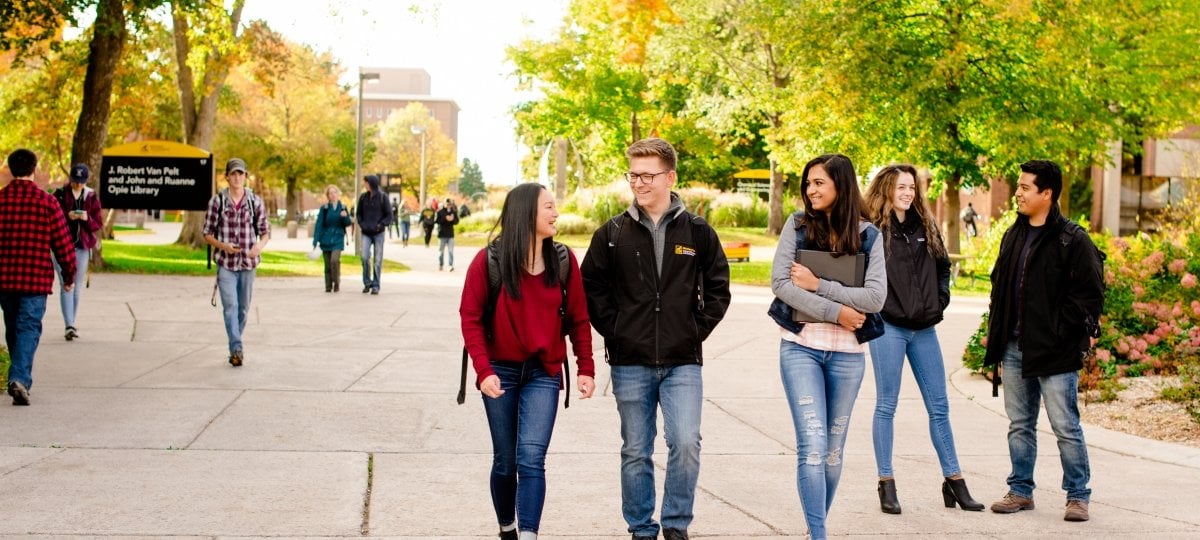 students on campus